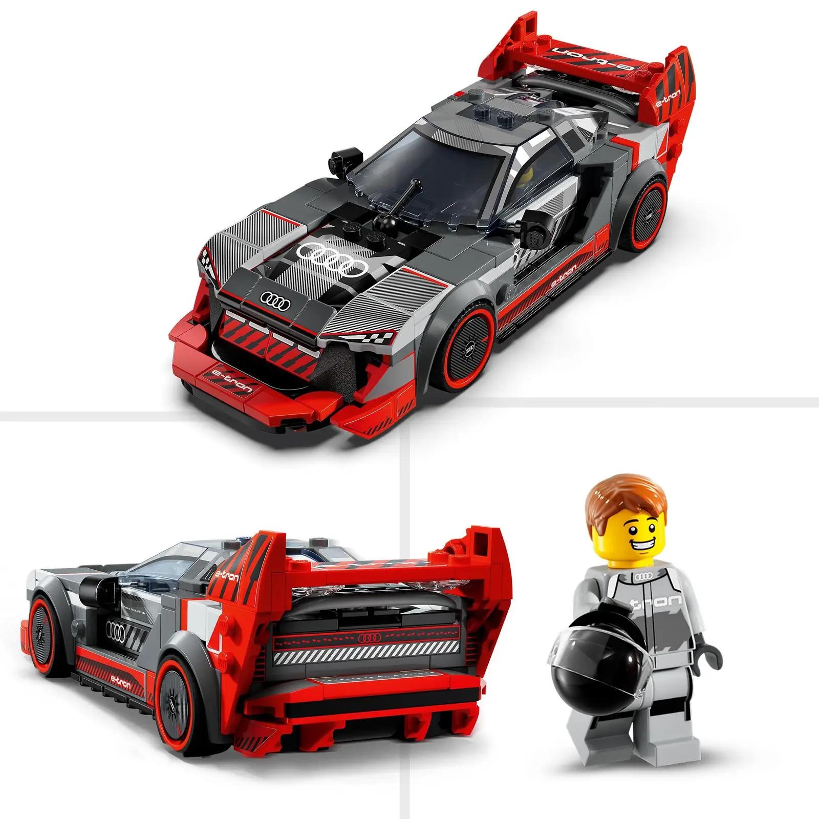 LEGO kiirauto ehitusmäng – Audi S1 e-tron Quattro komplekt – pakend ja tarvikud