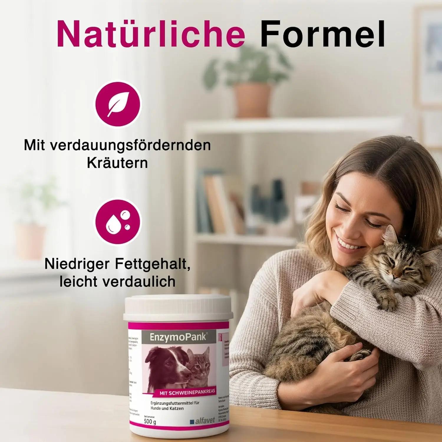 Alfavet EnzymoPank 500 g — looduslik seedimist toetav pulber – pakend ja tarvikud