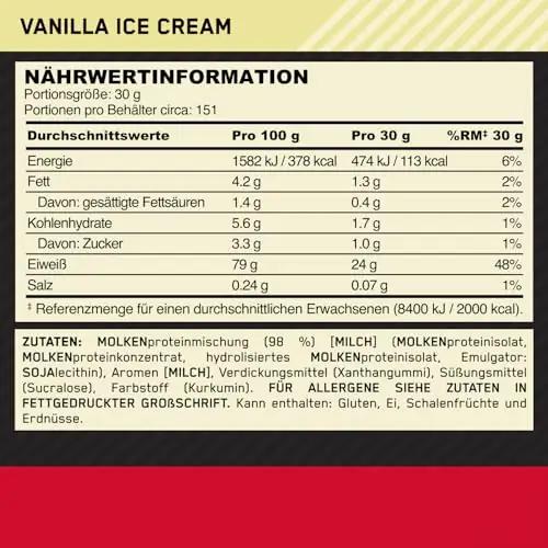 Optimum Nutrition vaniljevalgu pulber 4,53 kg – lihasmassi tugi – pilt 7