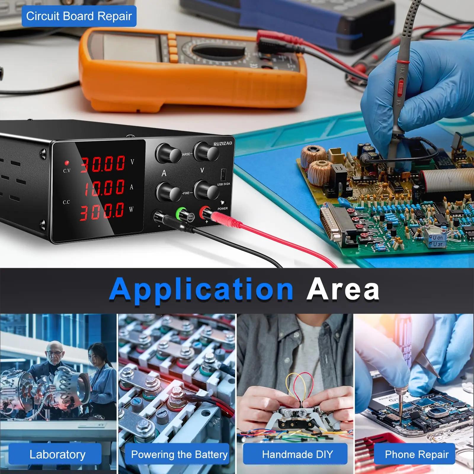 RUZIZAO metallist reguleeritav laboritoiteallikas 30V 10A – pilt 6