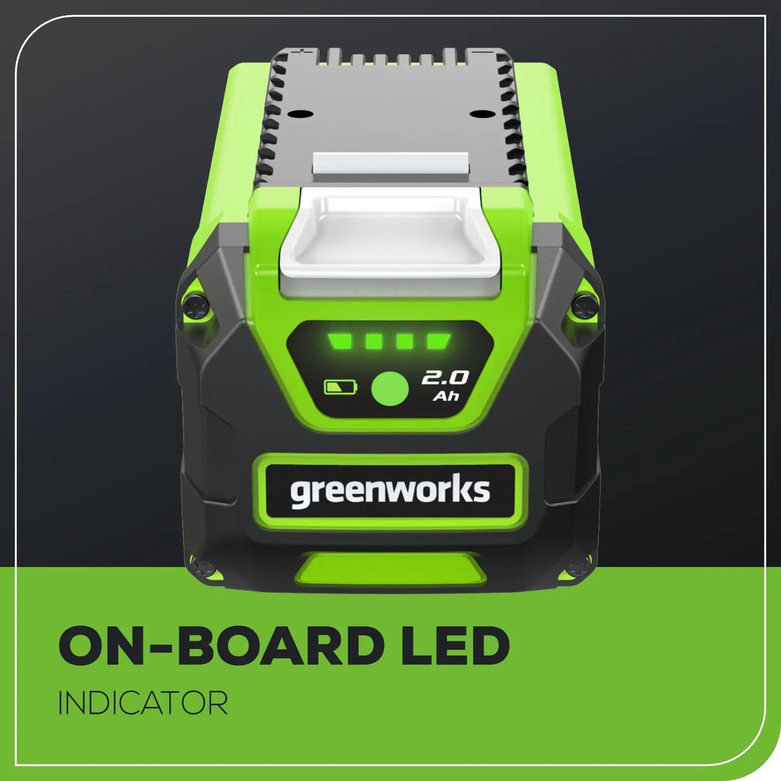 Greenworks 40V 2Ah akupakk – võimas ja kiire laadimine – lisavaade
