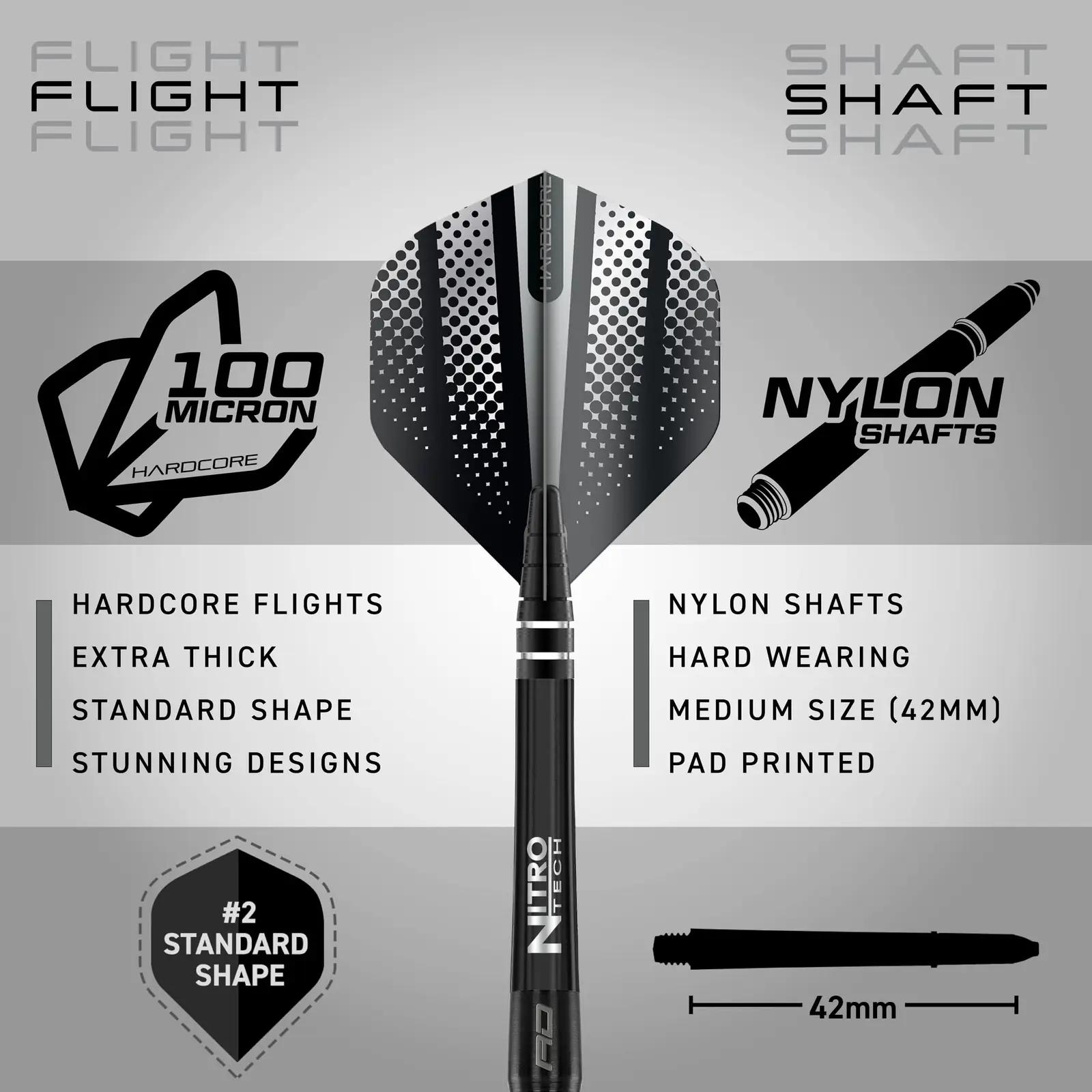 RED DRAGON tungstendarts — vastupidav 24 g profiil – pakend ja tarvikud