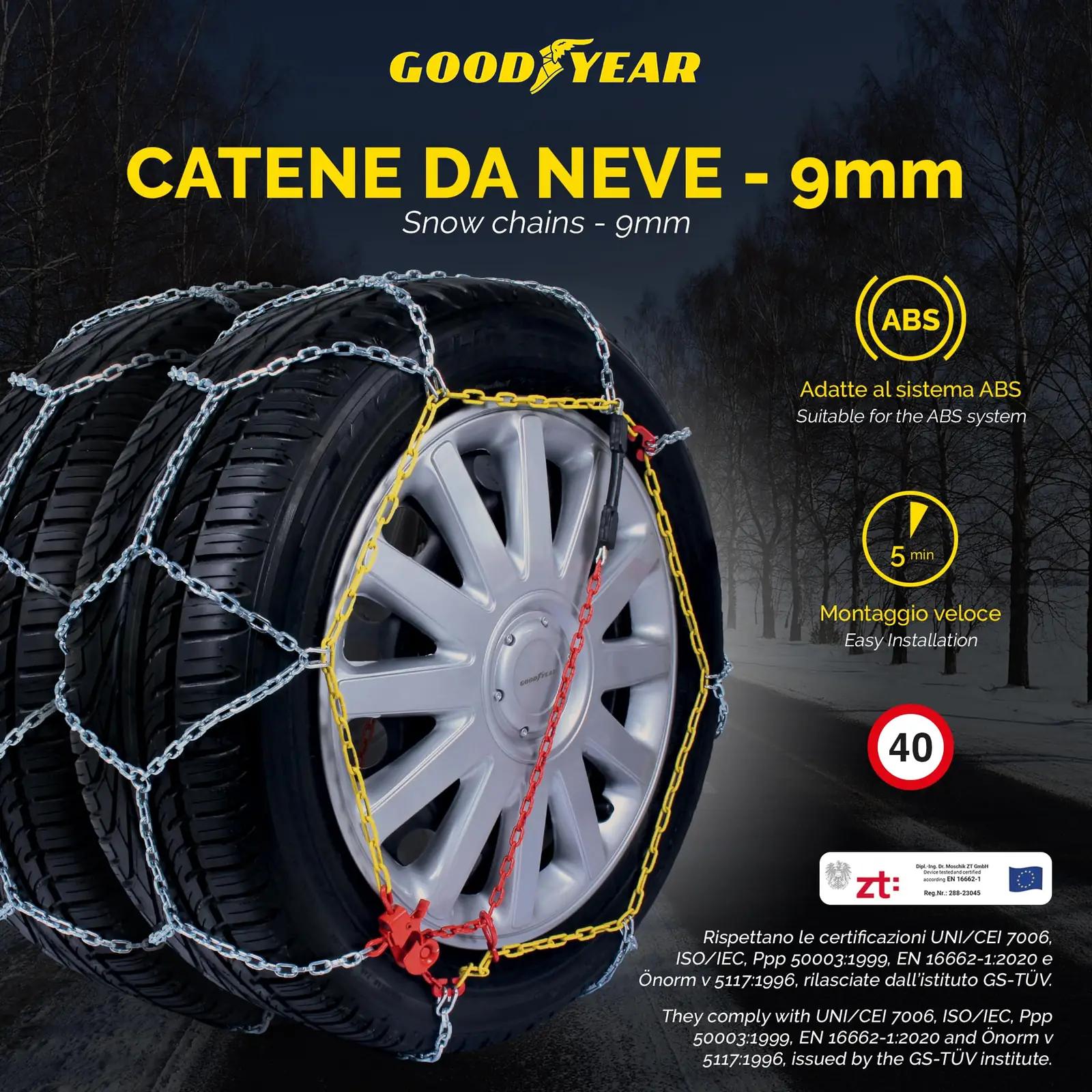 Goodyear talvine ATV-lumevõrk – vastupidav ABS ja suurus 130 – pakend ja tarvikud