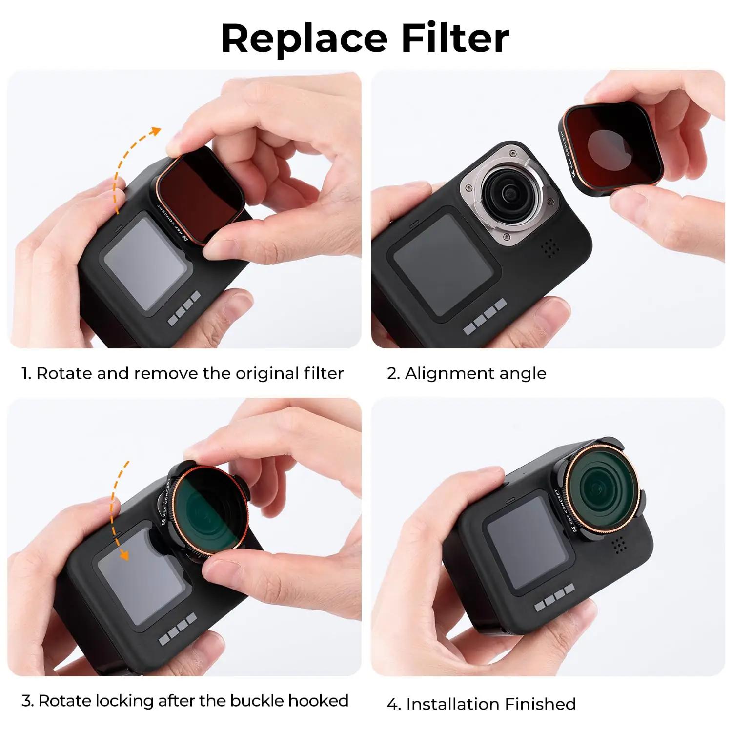 K&F CONCEPT kvaliteetne filtrikomplekt GoPro’le – päevale – pilt 6