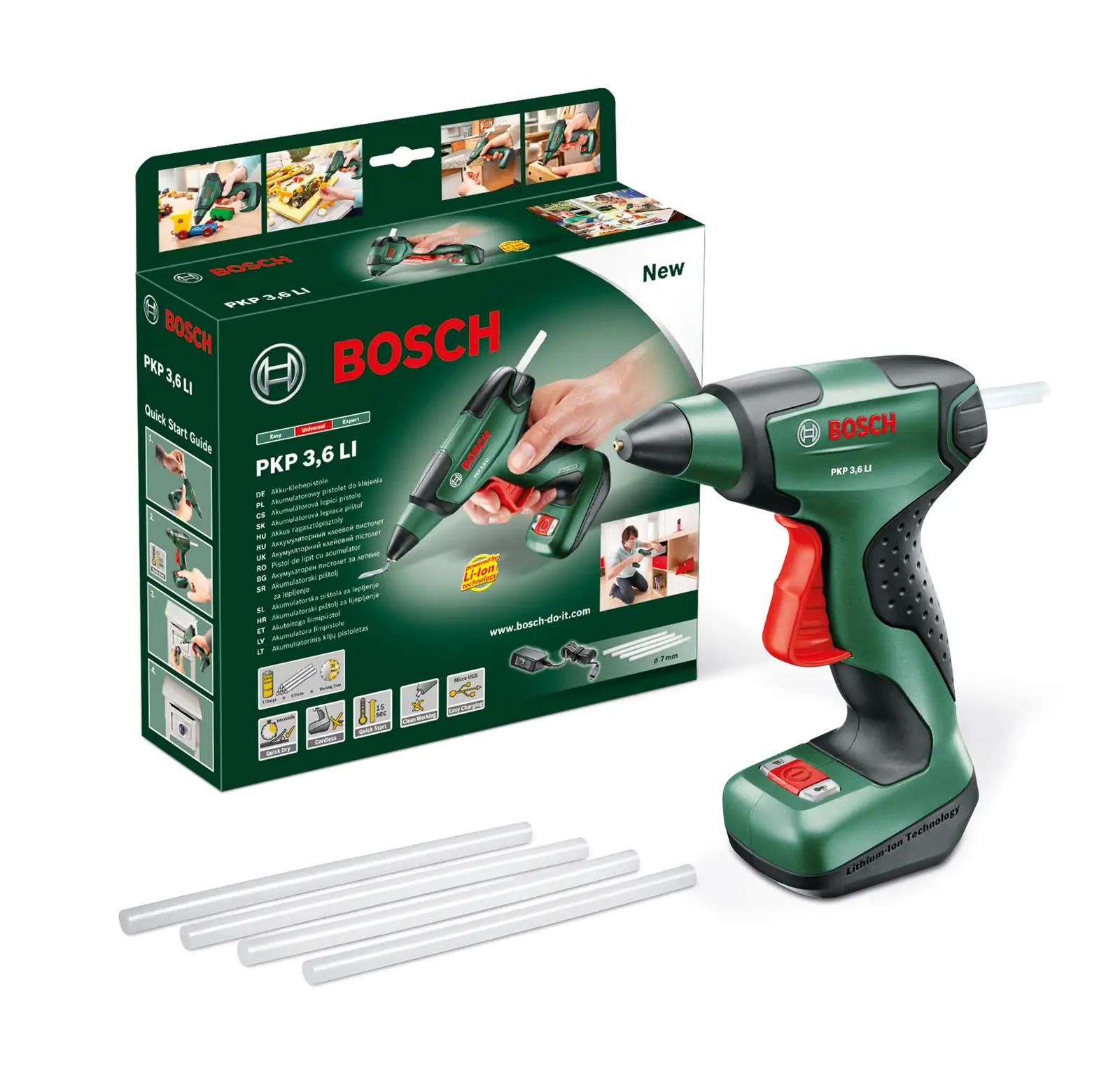 Bosch laetav kuumliimipüstol PKP 3,6 LI — kompaktne tööriist