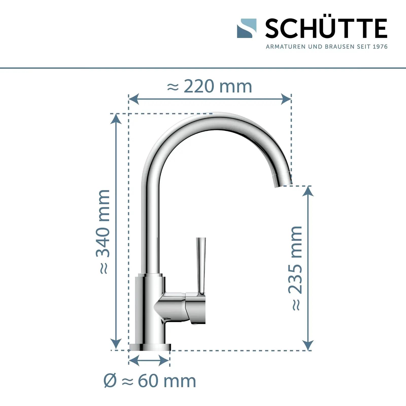Schütte kroomitud köögisegisti Cornwall – vastupidav metall – pilt 6