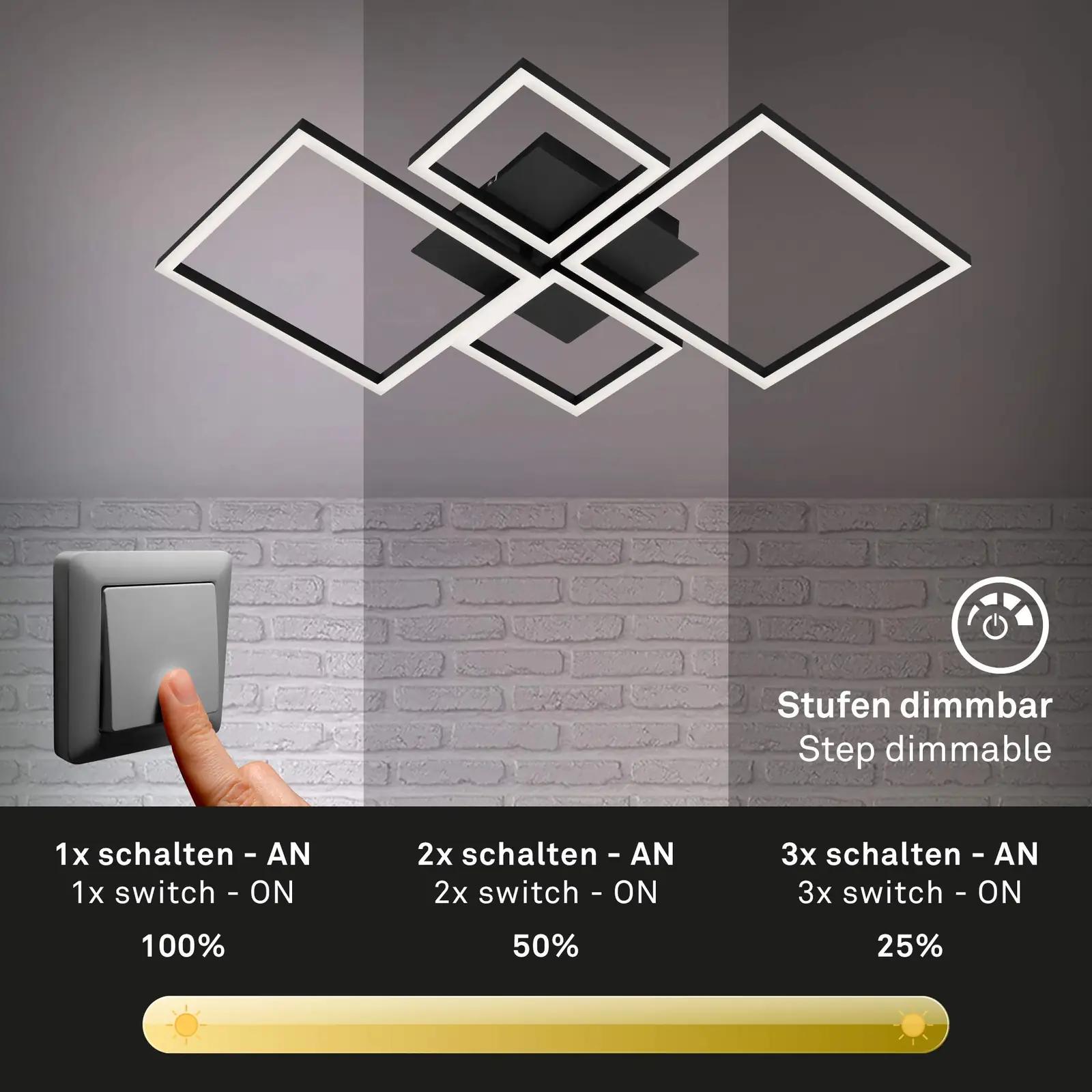 BRILONER modernne dimmitav LED laelamp – must, 75×47 cm – pakend ja tarvikud