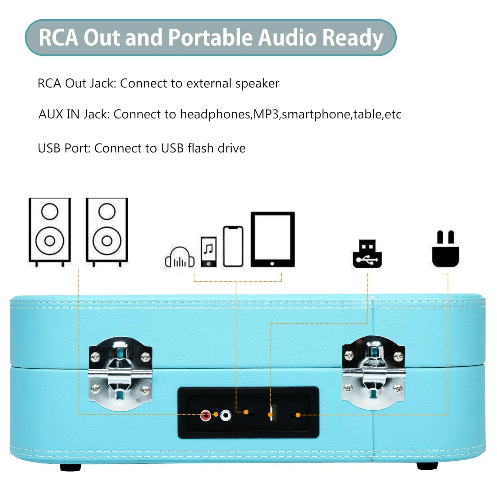 VOKSUN retro vinüülplaadimängija Bluetoothiga — kaasaskantav ja – pilt 7
