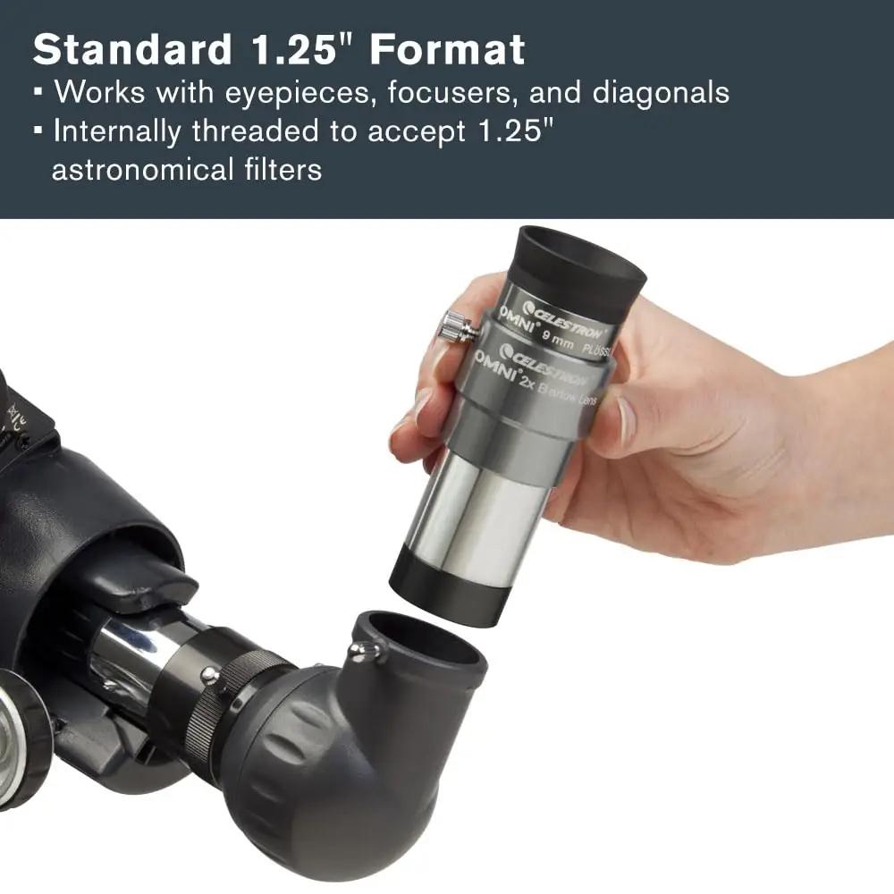 Celestron Omni 2x Barlow-lääts — selgevaatlus ja vastupidavus – lisavaade