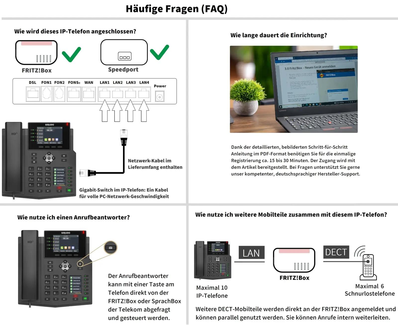 GEQUDIO VoIP-telefon WA9550 – premium käed-vabad ja kaks ekraani – pilt 6