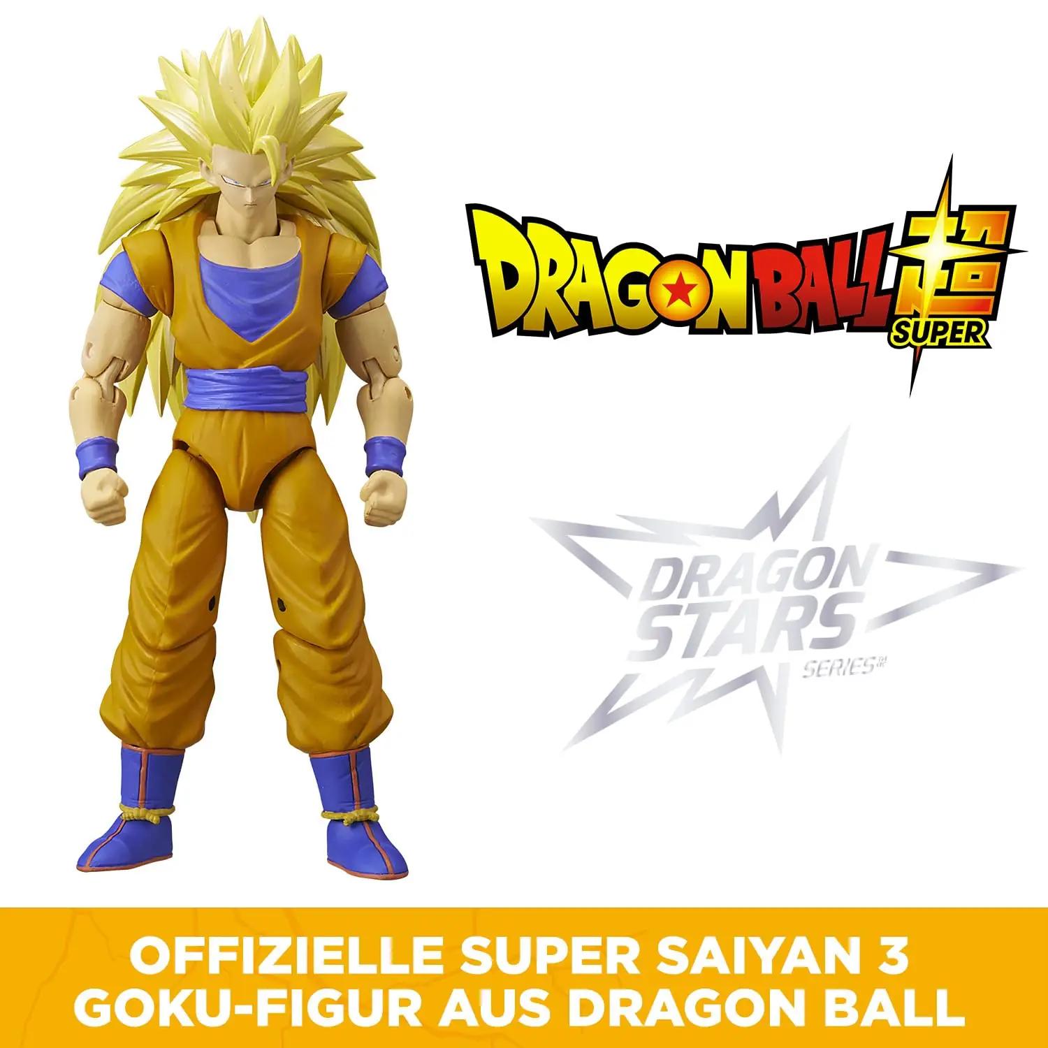 BANDAI detaljne plastikfiguur — Super Saiyan 3 Goku 17 cm – pakend ja tarvikud