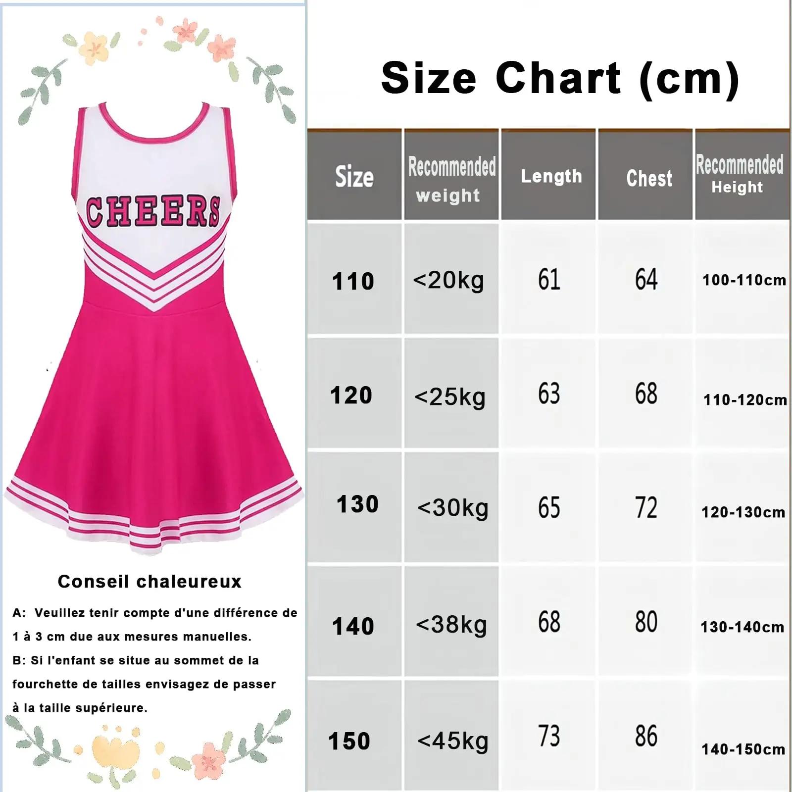 Cnexmin roosa princesstiline cheerleader-kostüüm lastele – pilt 6