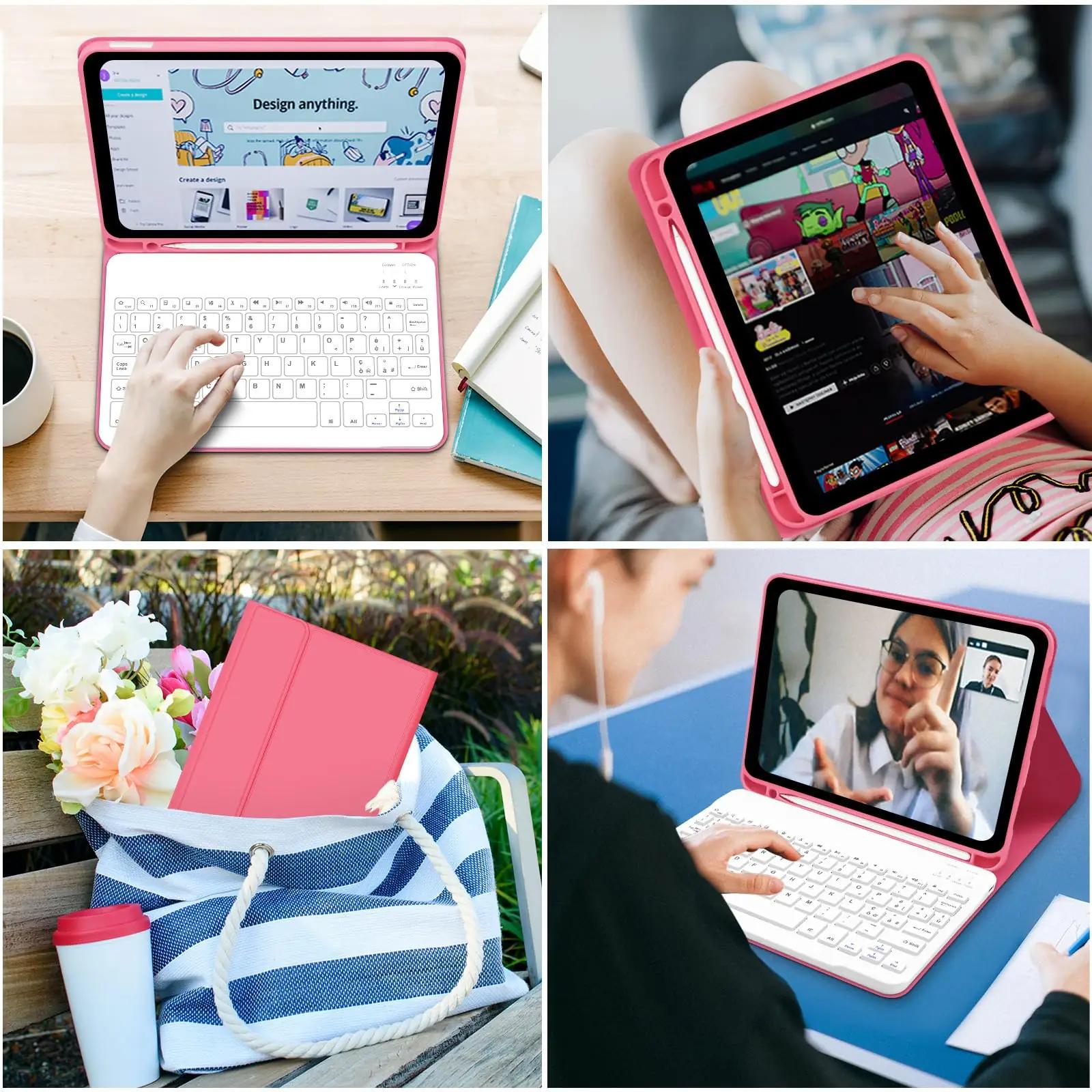Lielax pehme silikoonkaitse ja eemaldatav klaviatuur iPadile – pilt 7