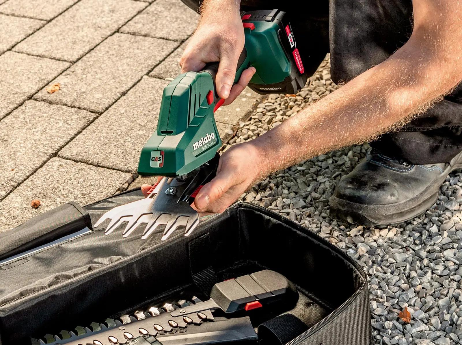 metabo kerge 2‑in‑1 aku-pügaja – täpne lõige ja vahetussüsteem – lisavaade