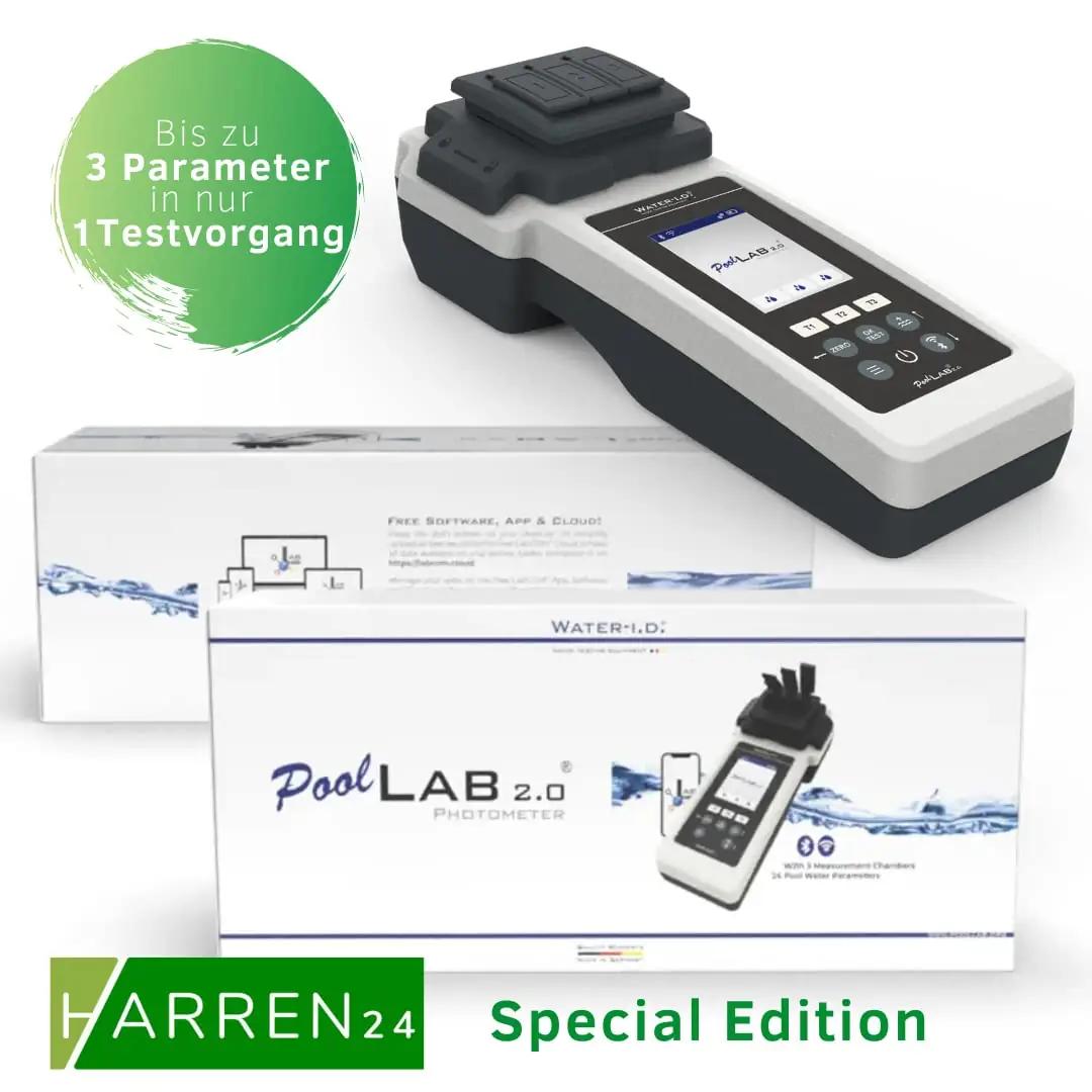harren24 Poollab 2.0 Special Edition — täpne veetestija basseini – pakend ja tarvikud