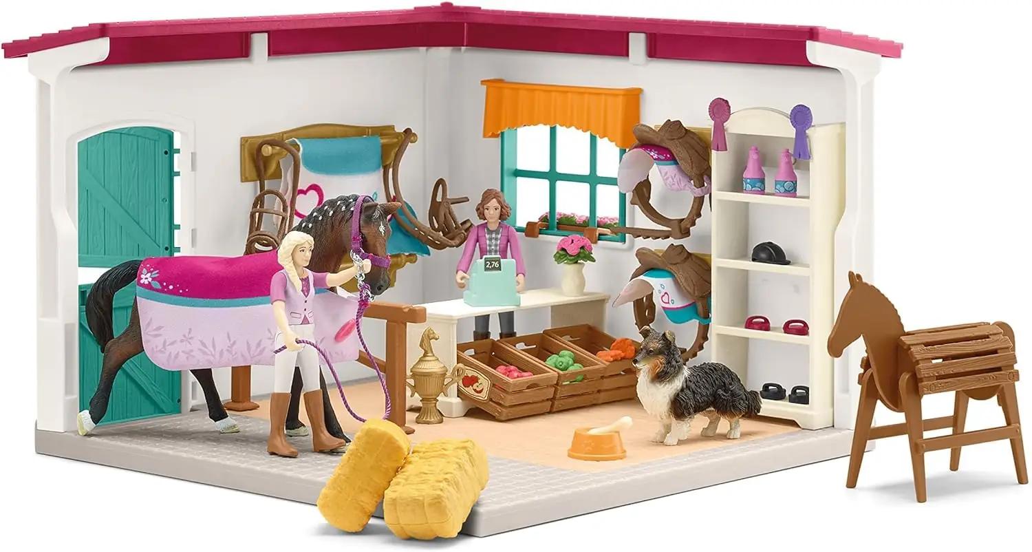 SCHLEICH mängukomplekt: modulaarne ratsapood ja talu (42568) – kasutusnäide