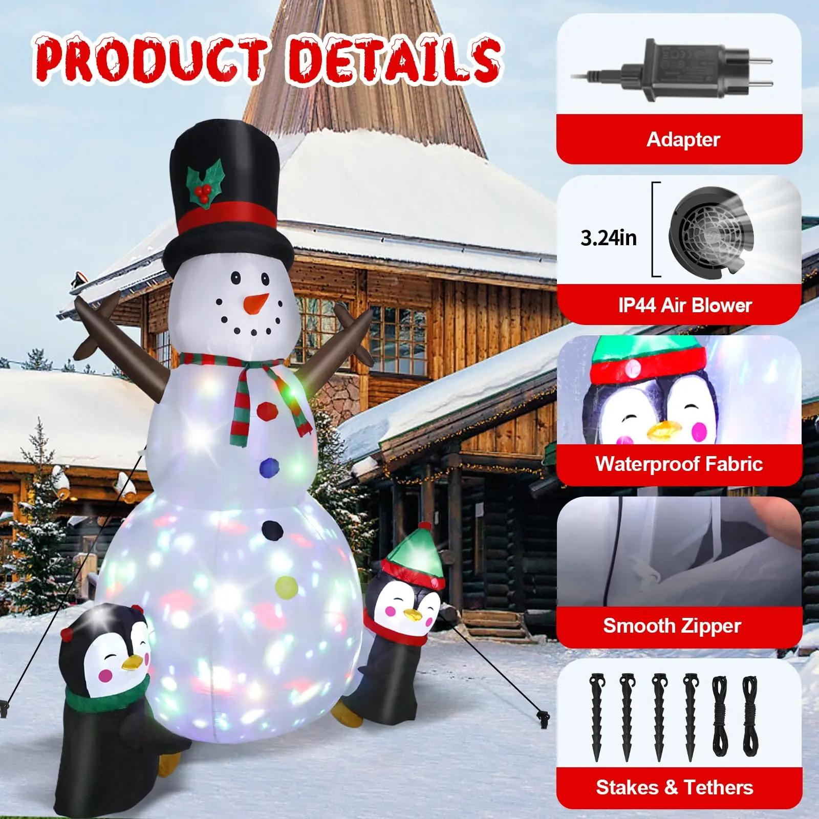 Wothfav PVC ülespuhutav lumeinimene 244 cm – värviline aiamudel – kasutusnäide