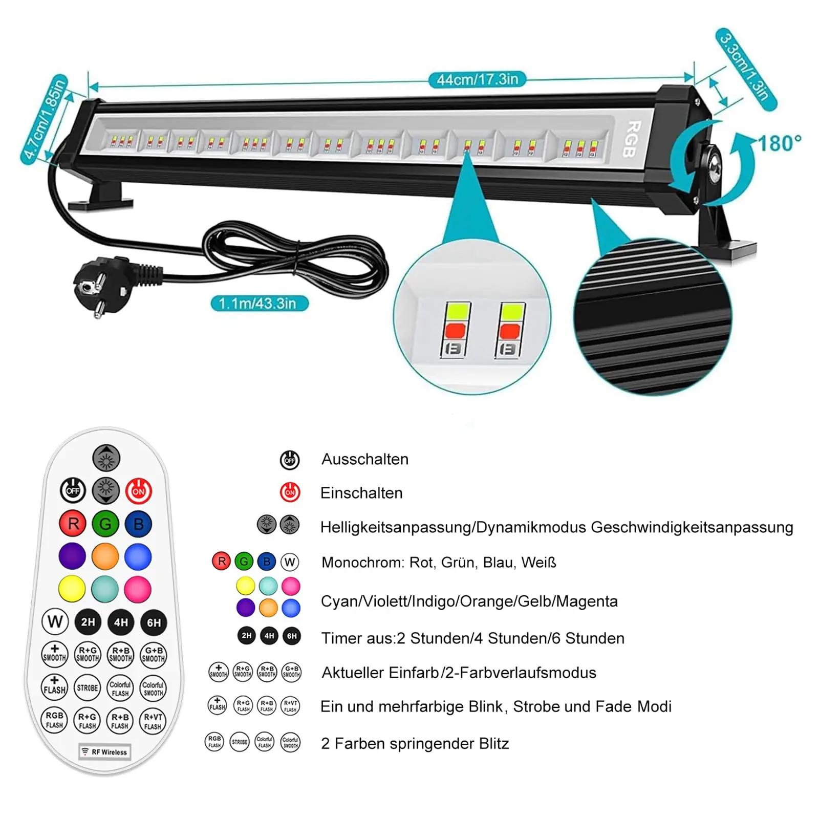 Linke vastupidav välisvalgustus 42W RGB komplekt – lisavaade