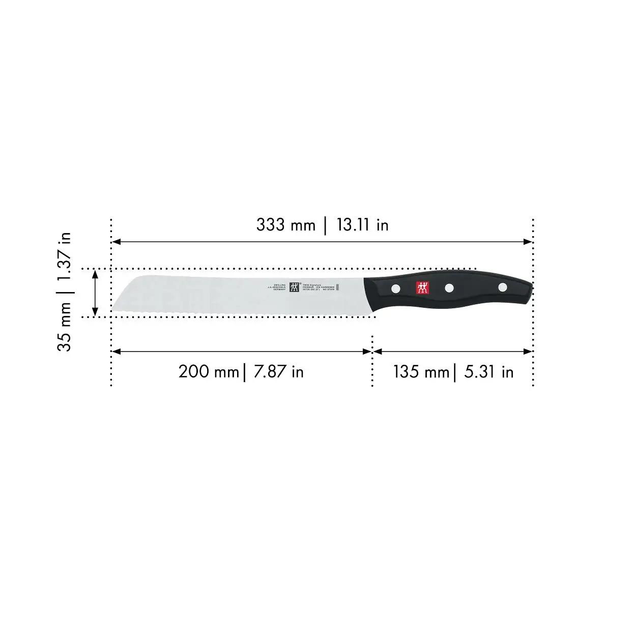 ZWILLING terav 20 cm saekujuline leivanuustaja – lisavaade