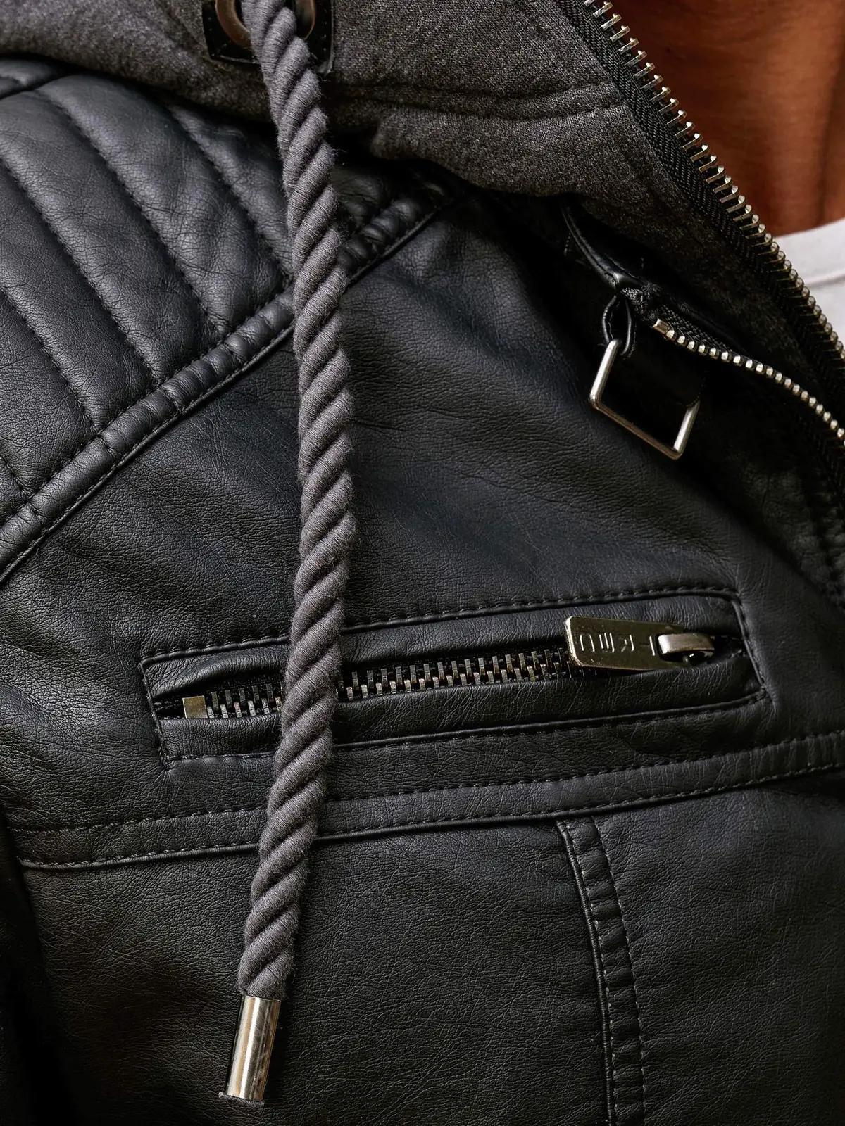 Redbridge kunstnahast biker-jope kapuutsiga – pilt 7