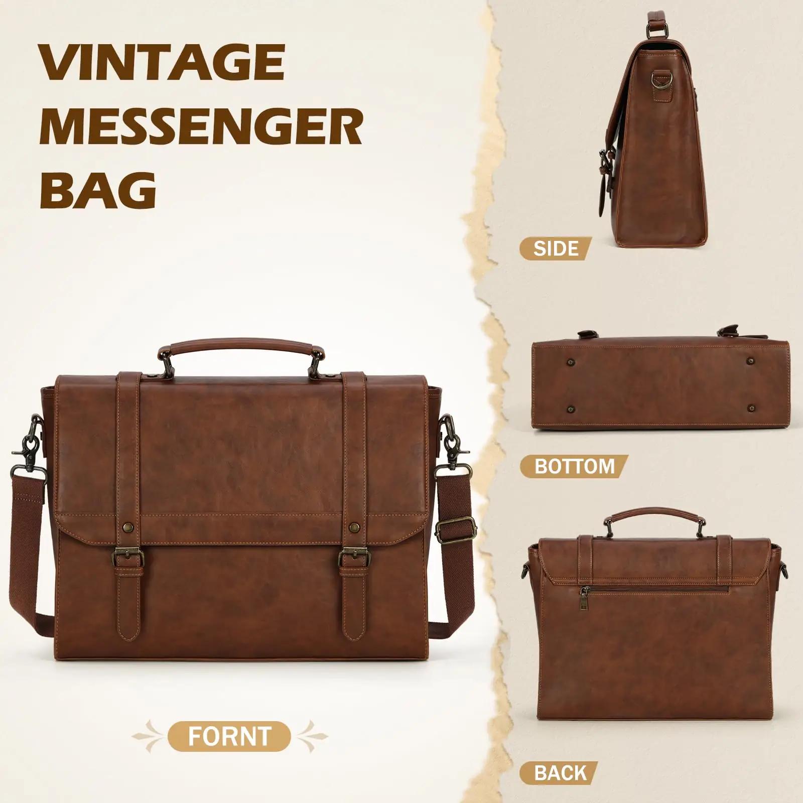 IGOLUMON vintage kunstnahast äritasku 15,6″ sülearvutile – lisavaade