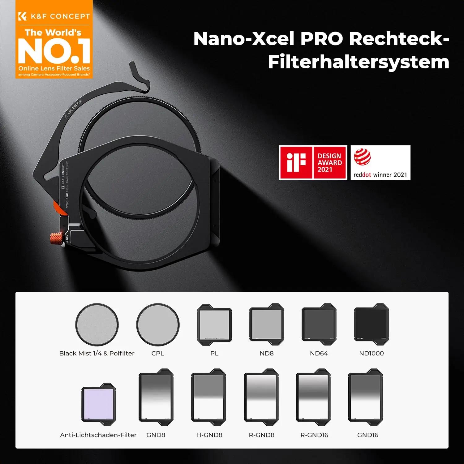 K&F CONCEPT vastupidav optiline filterkomplekt – detailne vaade