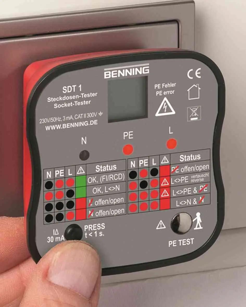 BENNING pistikupesa tester – täpne 230 V mõõtja kingituseks – kasutusnäide