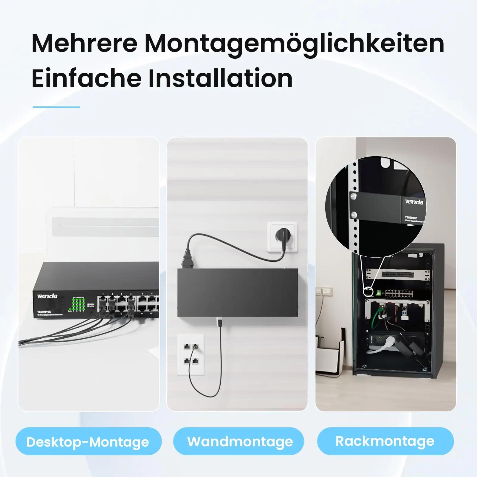 Tenda metallist 16 pordiga Gigabit switch — rack- ja seina – lisavaade