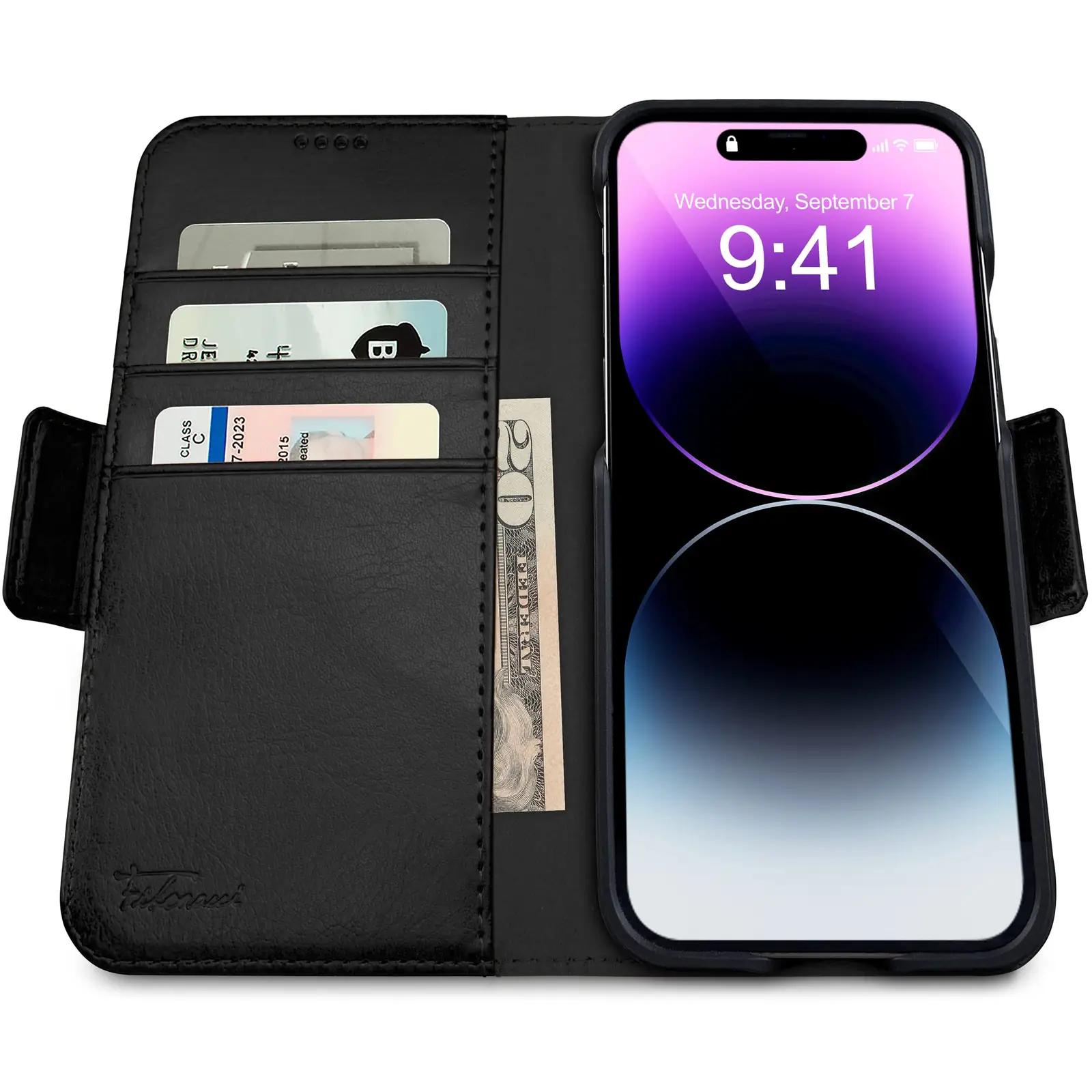 Dreem vegannahast kaitsekott iPhone 14 Pro Max — rahakott ja – detailne vaade
