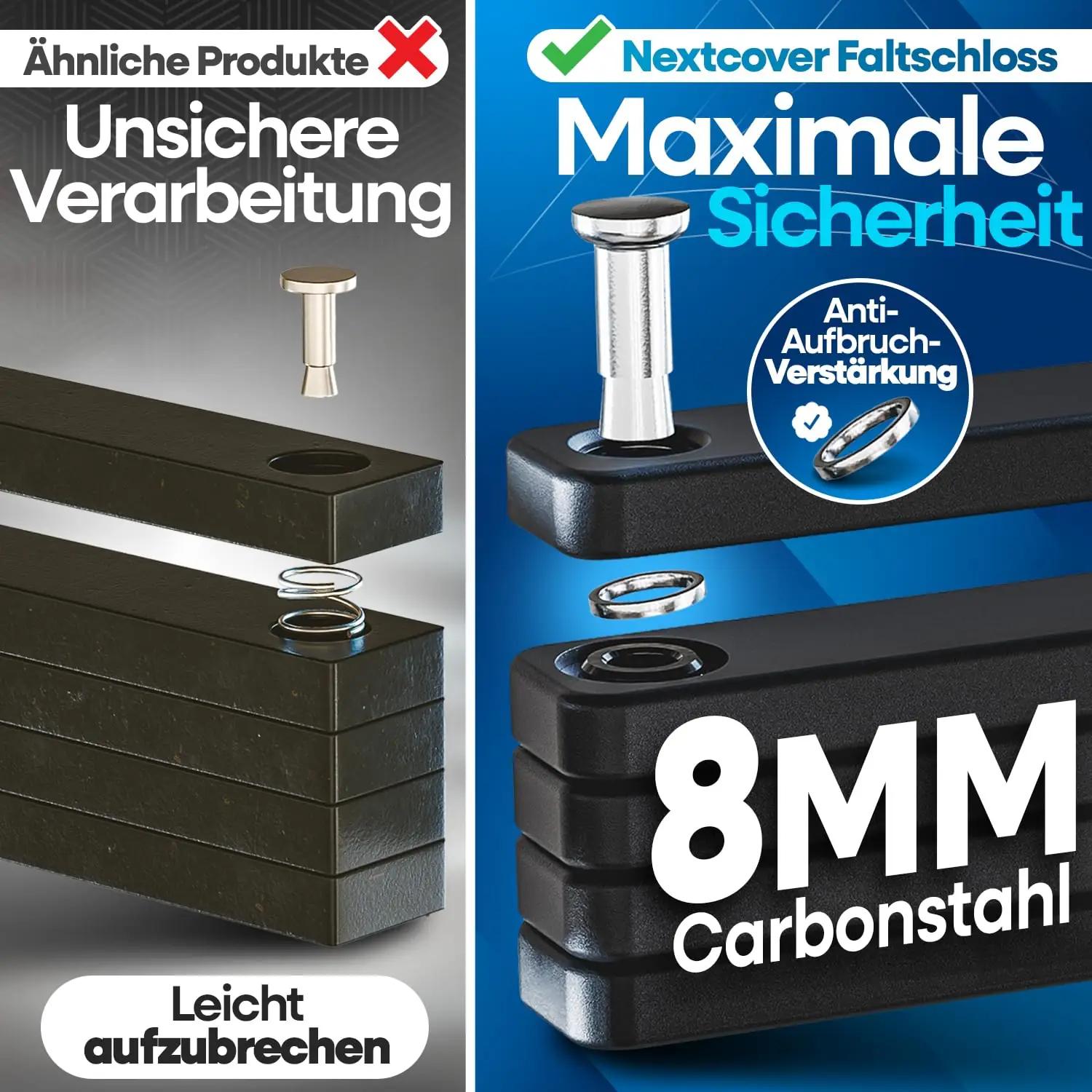 Nextcover vastupidav faltschloss 100 cm – turvaline lukustus – pilt 7