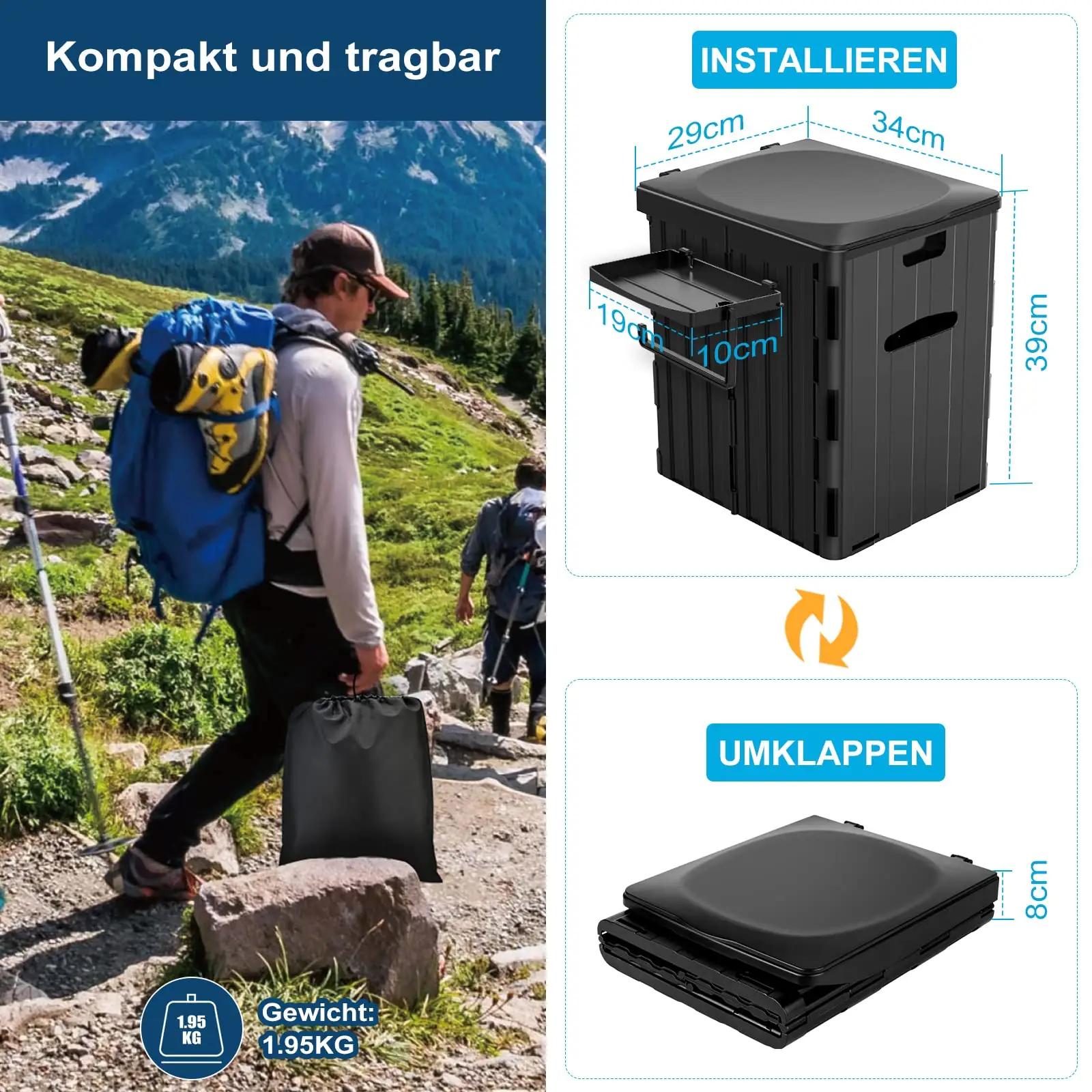 WADEO tugev ABS-materjalist kaasaskantav telk-wc 38L – lisavaade