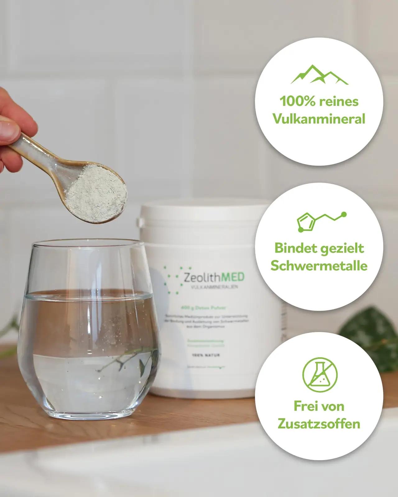 ZeolithMED Vulkanmineralien 100% zeoliit – pakend ja tarvikud