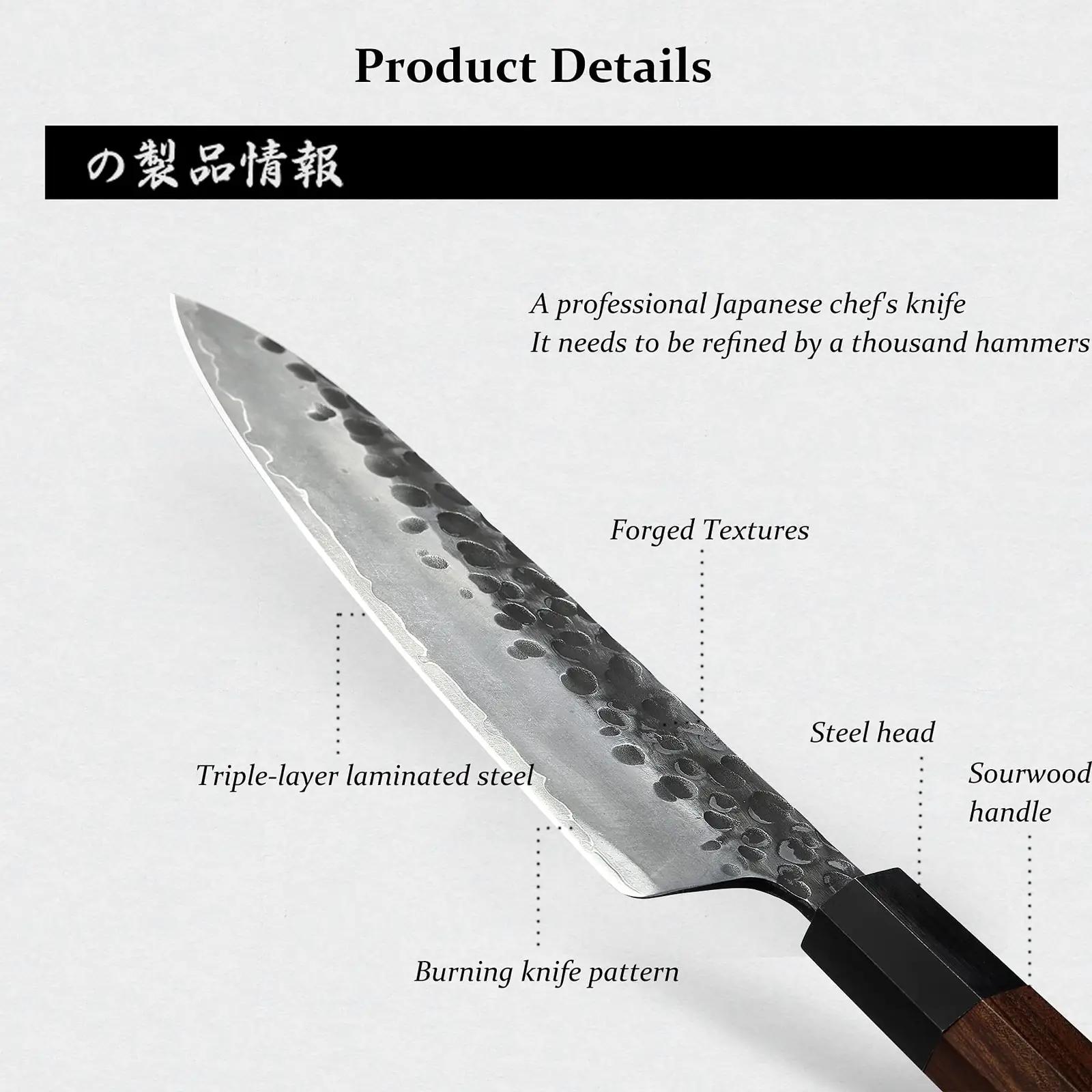 MITSUMOTO SAKARI roostevaba 22 cm Gyuto köögi nuga – pilt 6