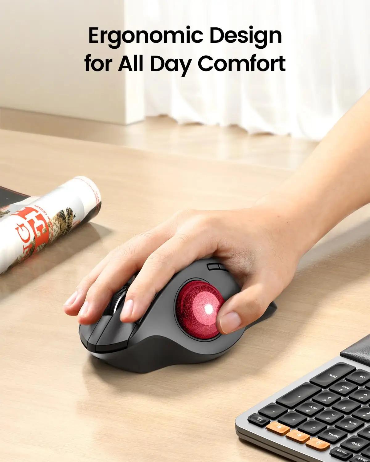 ProtoArc ergonoomiline Trackball-hiir – patareivaba kontoriks – pakend ja tarvikud