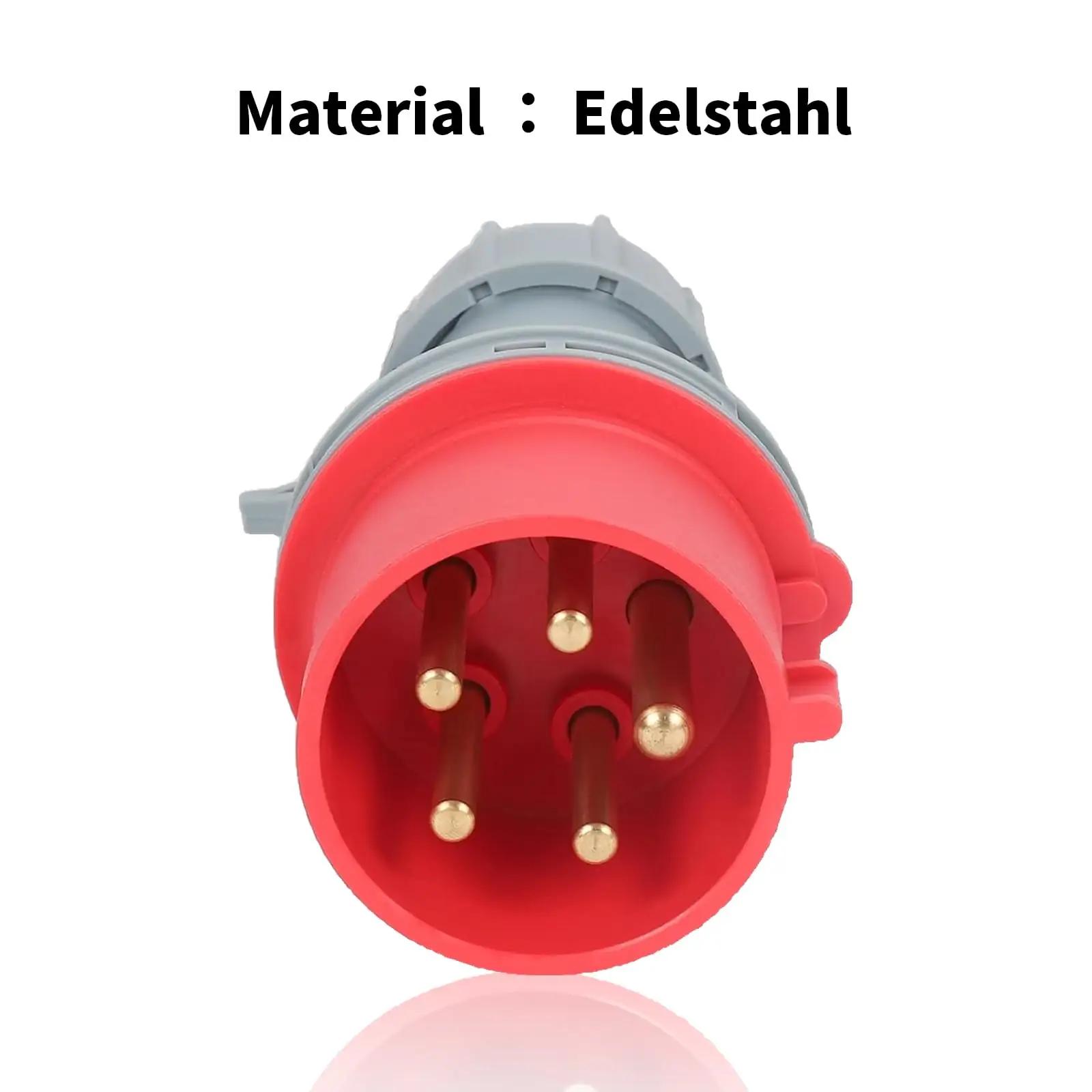 IUSOT tugevast plastikust CEE-adapter 32A→16A koos kaabliga – pakend ja tarvikud