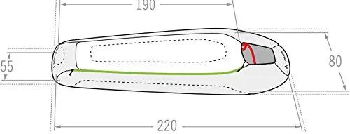 VAUDE kerge mumiismagamisukk 220 cm – hingav ja kompaktne – pakend ja tarvikud