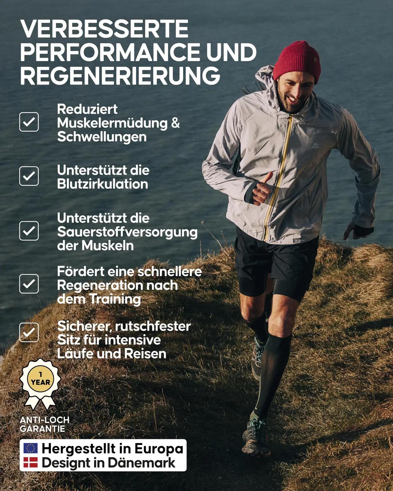 DANISH ENDURANCE sportlik kompressioonisokk – mugav ja tugev – pakend ja tarvikud