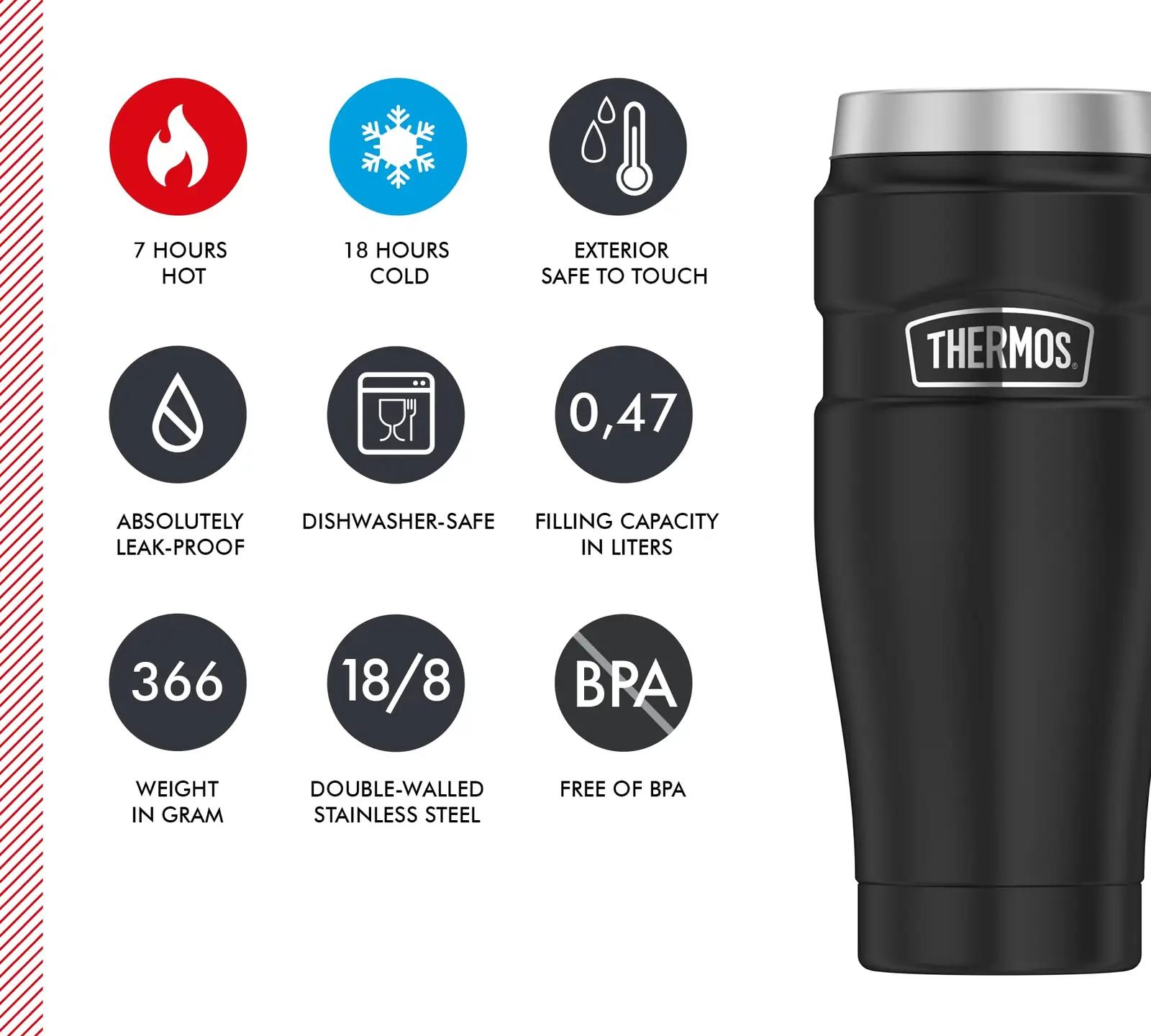 Thermos roostevaba termoskruus 470 ml — lekkekindel ja stiilne – lisavaade
