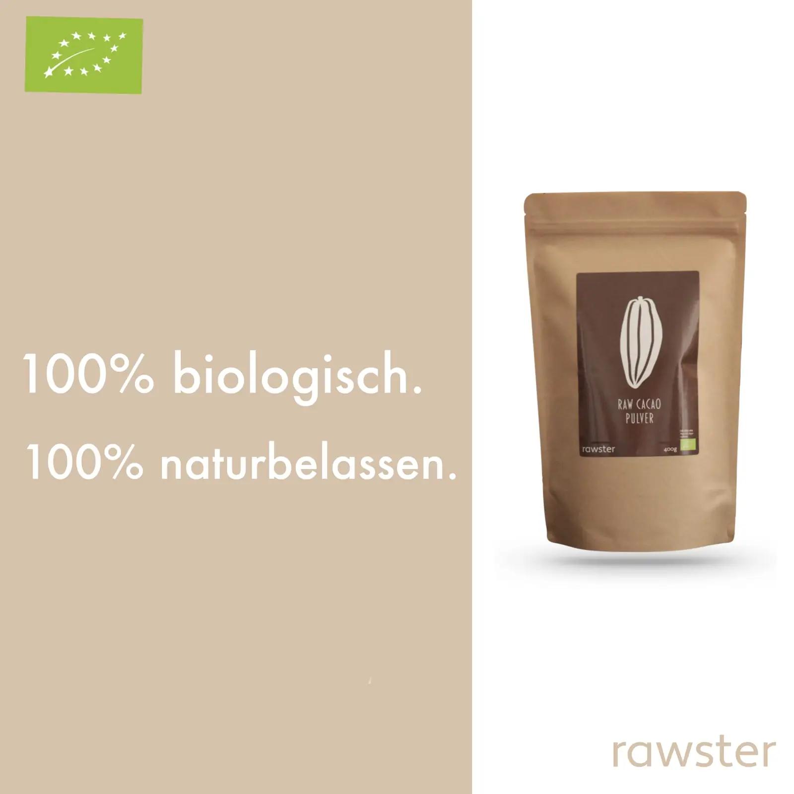 rawster orgaaniline 1 kg rohkkakao pulber — naturaalne ja – detailne vaade