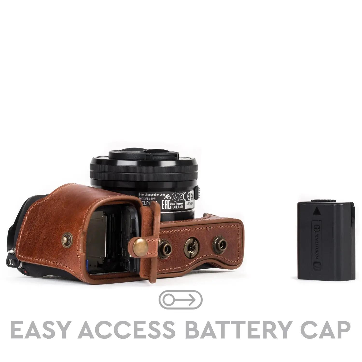 MegaGear nahkne kaamerakott Sony A6300/A6000 jaoks — elegantne – pilt 9