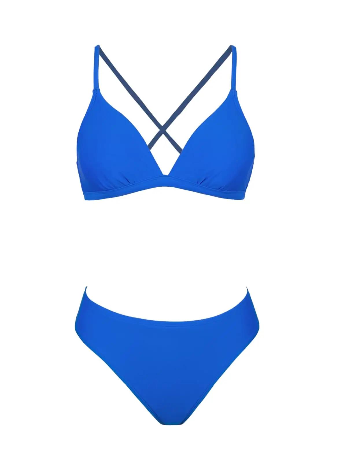 CUPSHE kobaltsinine pitsiga bikini komplekt — stiilne rannakleit – kasutusnäide