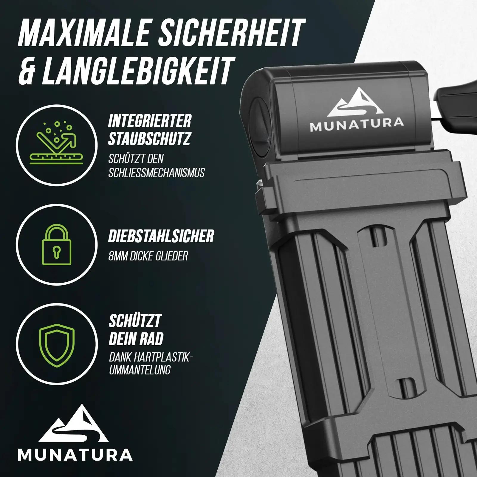 MUNATURA turvaline 120 cm voltlukustus jalgratta kaitseks – pakend ja tarvikud