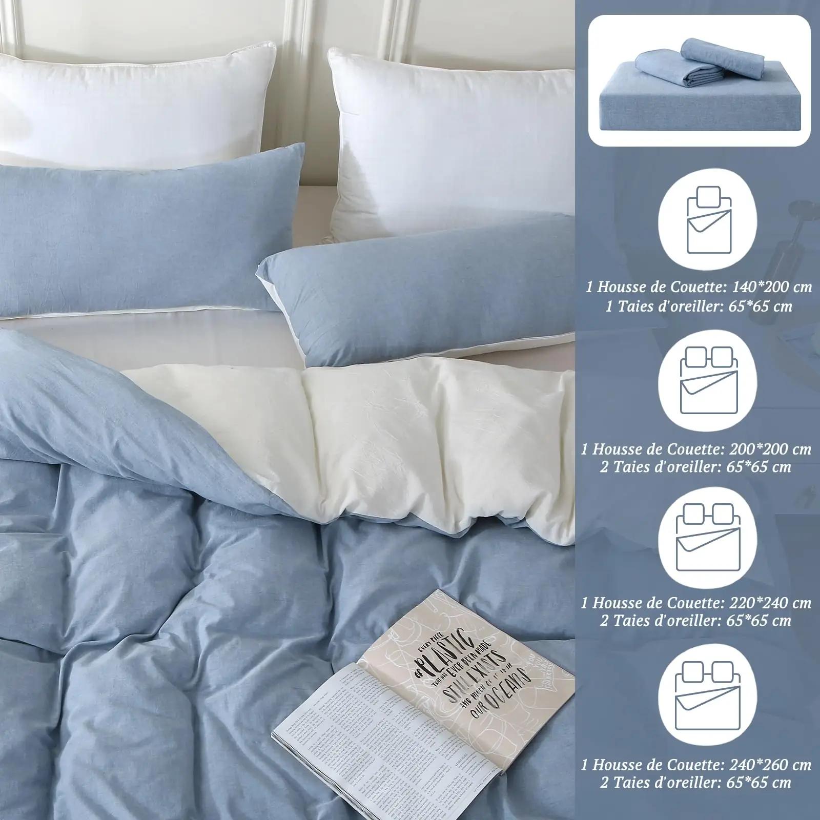 SOULFUL puuvillane voodipesu 240×260 — pehme sinine komplekt – pilt 7