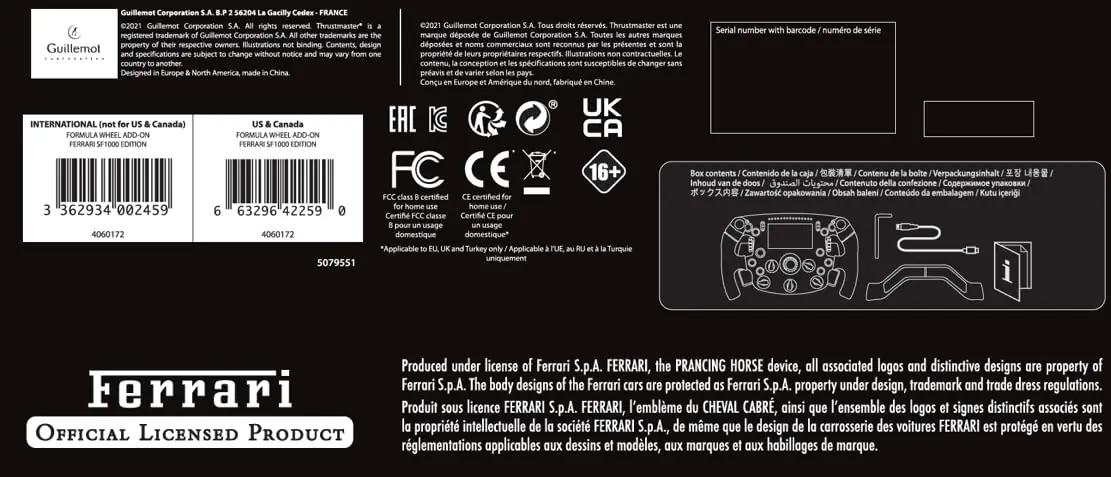 Thrustmaster Ferrari SF1000 ripats charm — karbonist juhtimine – pilt 9