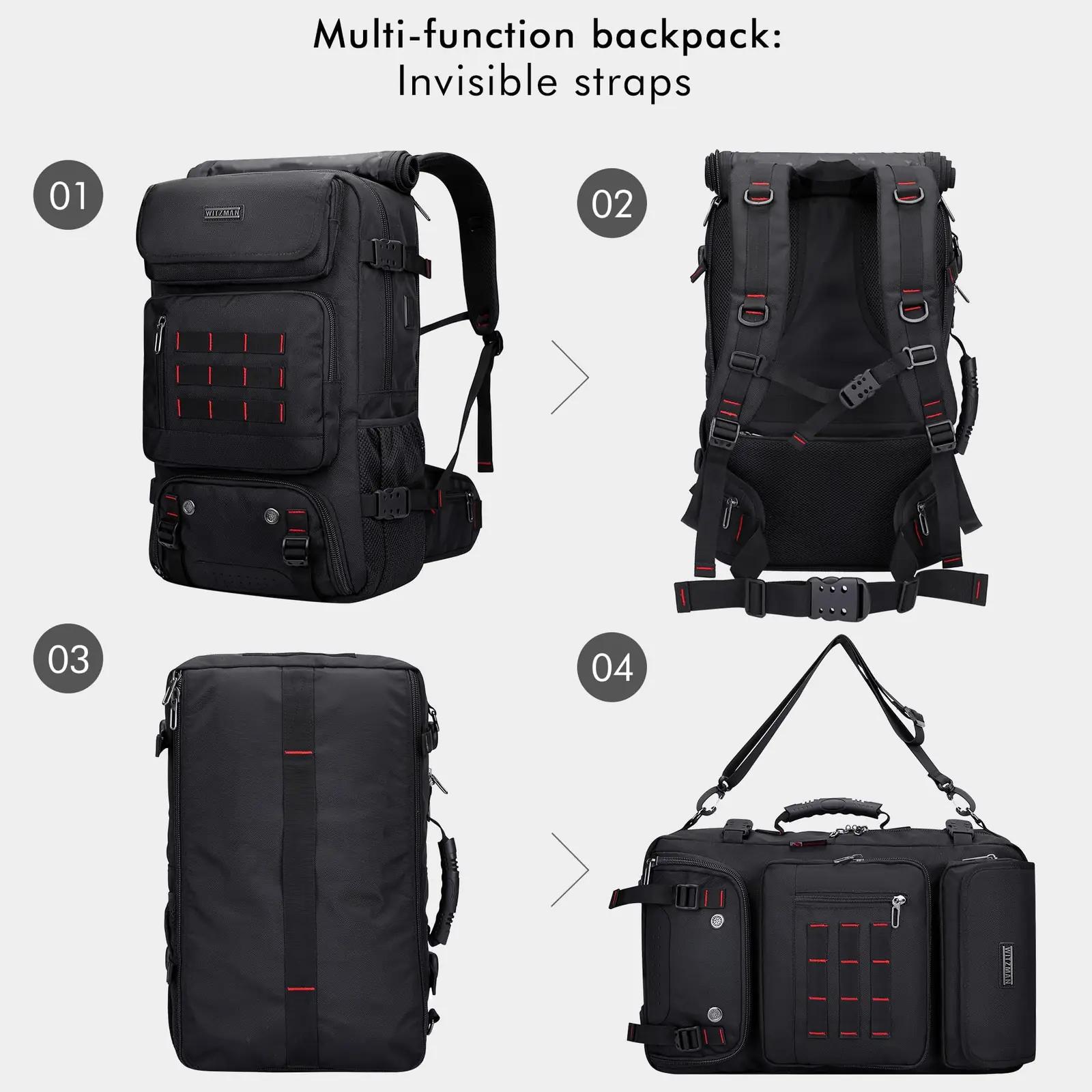 WITZMAN vastupidav reiseruumist rucksack USB-laadijaga B682 – pilt 7