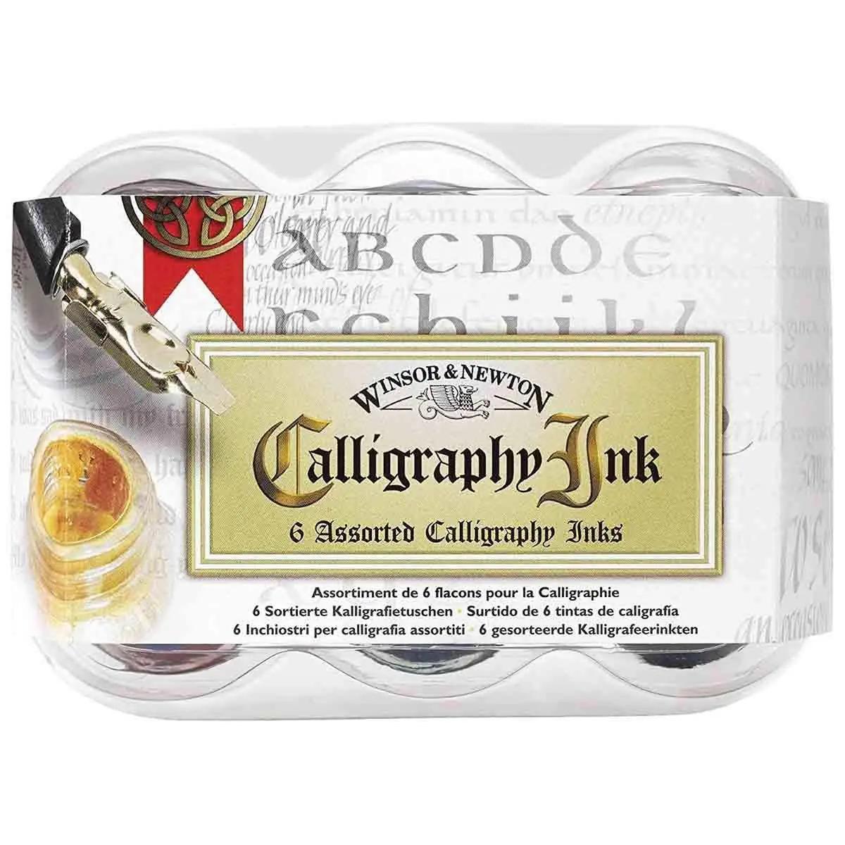 Winsor & Newton kalligraafia tintide komplekt 6 x 30 ml – kasutusnäide