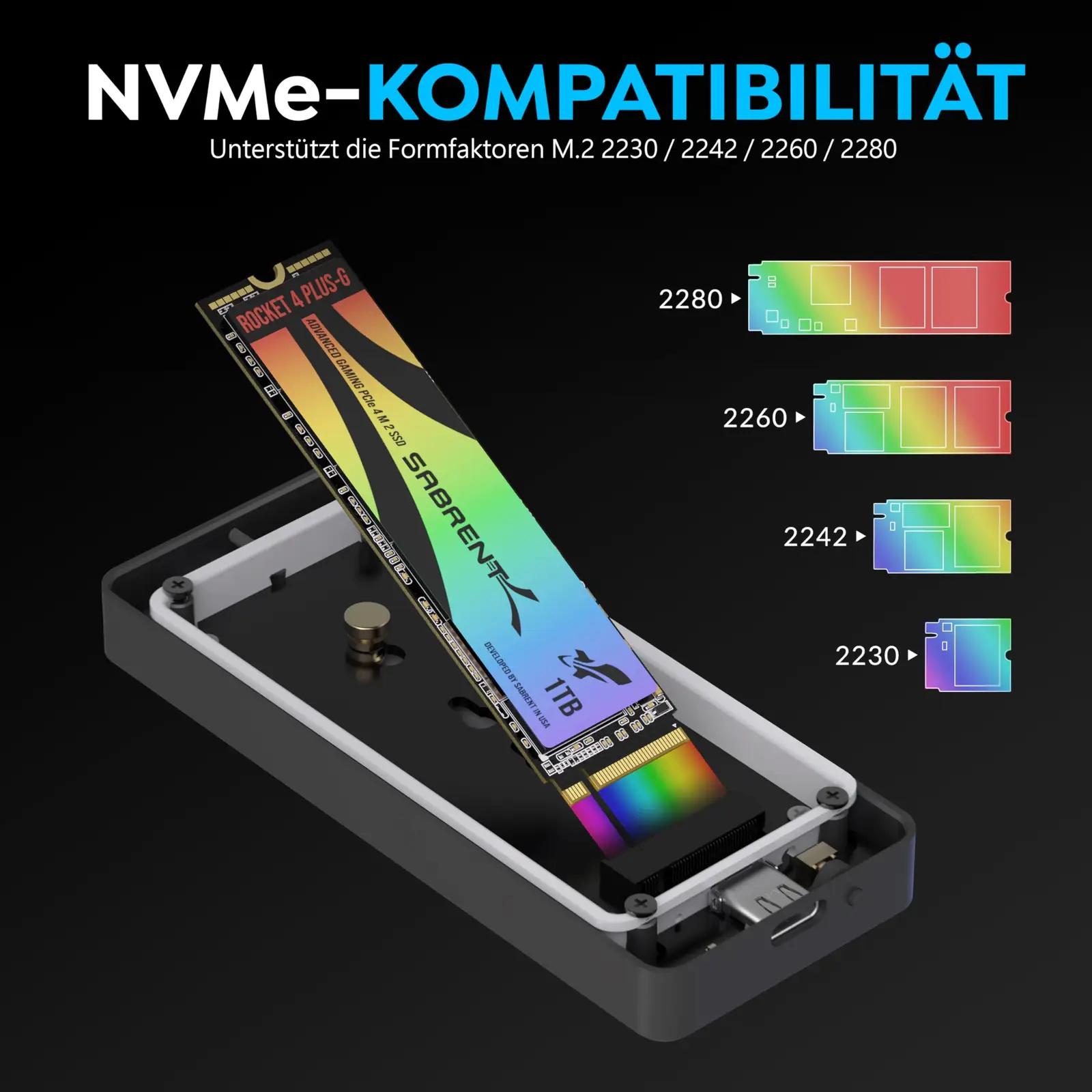 SABRENT alumiiniumist RGB SSD-korpus – kiire ja stiilne – lisavaade