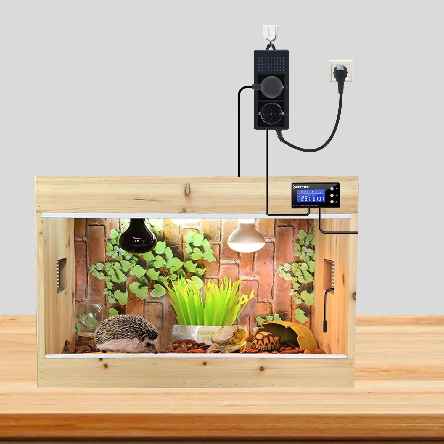 KETOTEK PID-termostaat terrariumile — täpne temperatuuri kontroll – pakend ja tarvikud