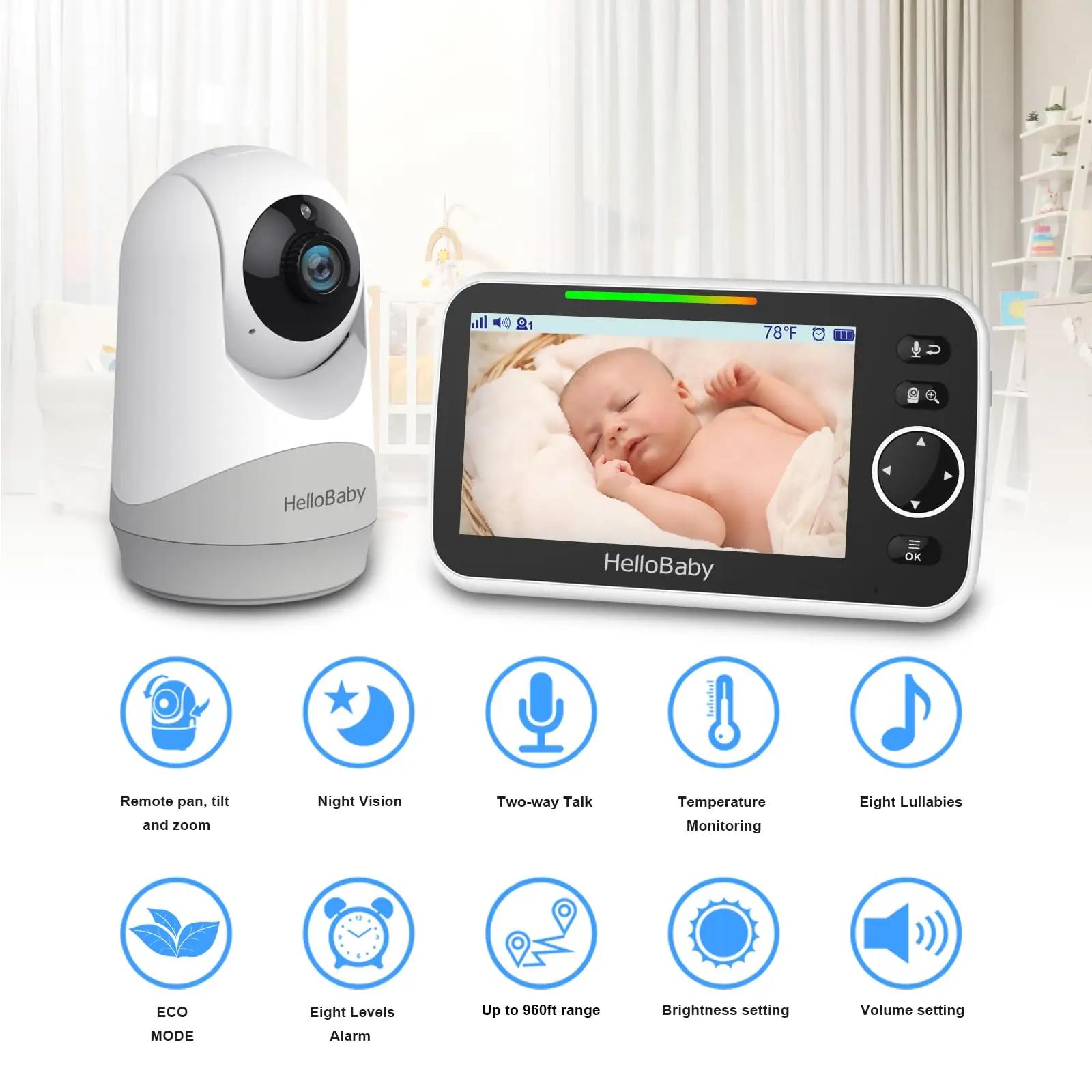 HelloBaby lapsehoidja kaamera 5″ ekraaniga – detailne vaade