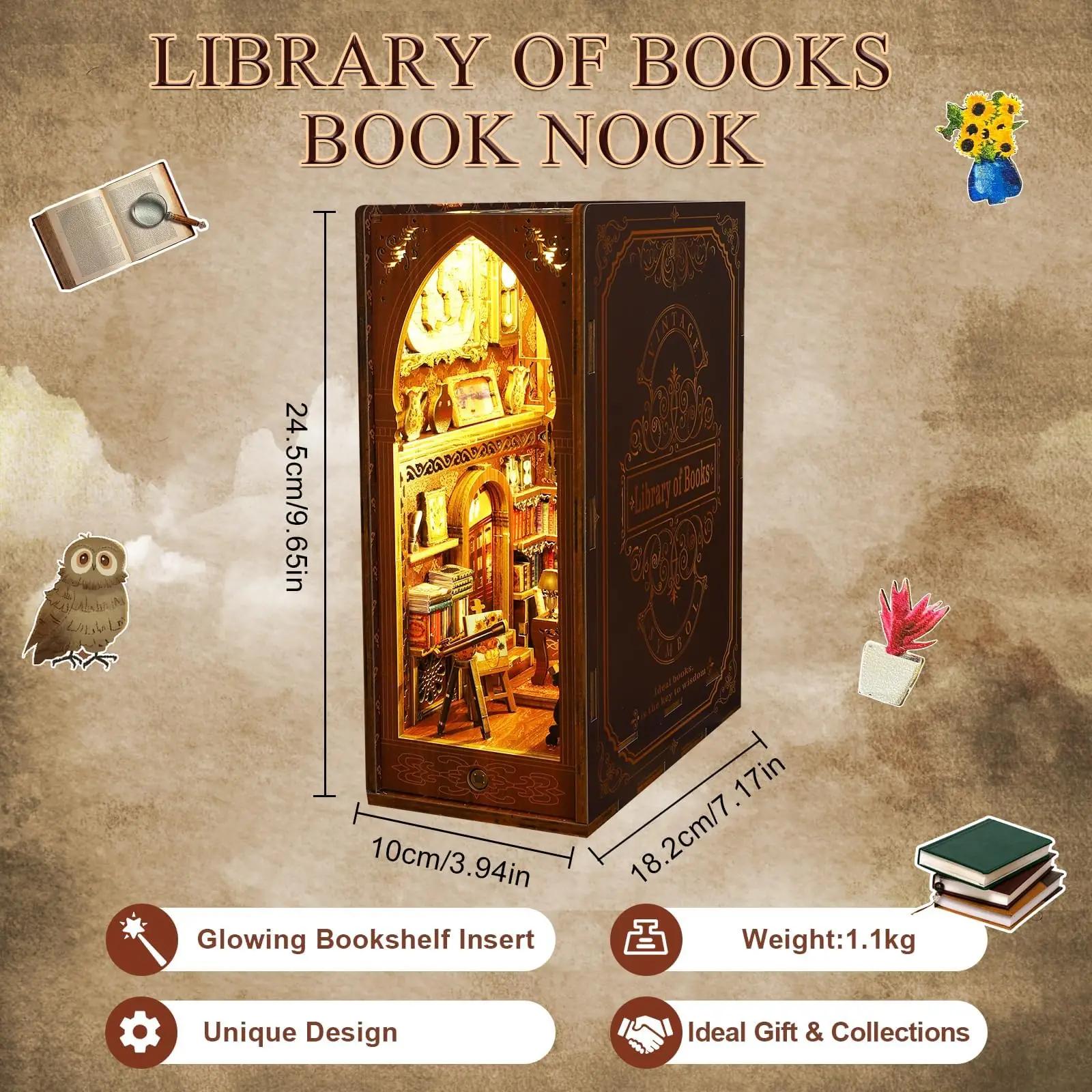CRIOLPO puidust Book Nook – DIY miniraamatukogu komplekt – lisavaade